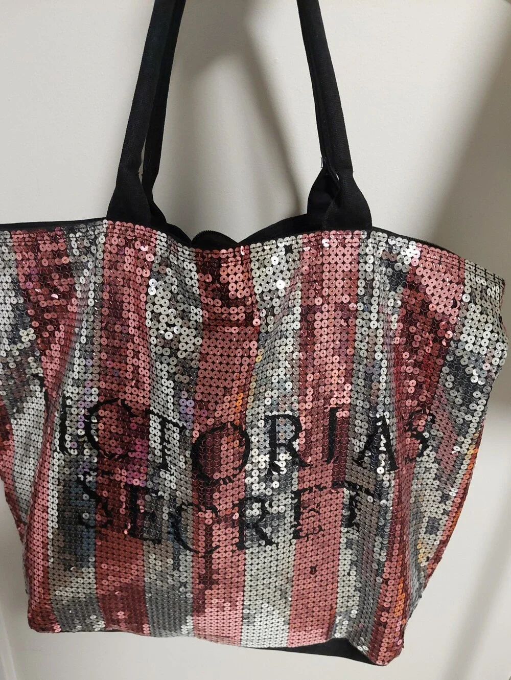 Victoria's Secret Iridescent Pink Sequin Tote - Picture 5 of 5